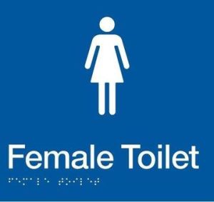 Female Toilet RH Braille Sign