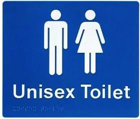 Male/Female Toilet Braille Sign - Blue/Silver
