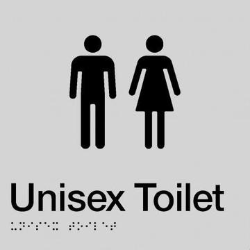Male/Female Toilet Braille Sign - Blue/Silver