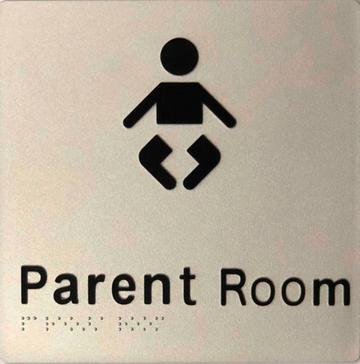 Parent Room Braille Sign - Blue/Silver