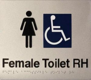Female Toilet RH Braille Sign