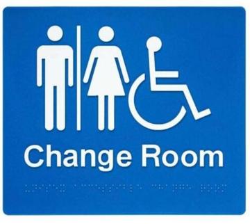 Change Room Braille Sign - Blue