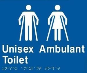 Unisex Ambulant Braille Sign - Blue/Silver
