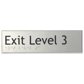 Exit Level Braille Sign - Silver