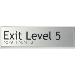 Exit Level Braille Sign - Silver
