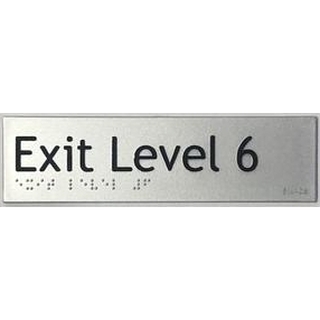 Exit Level Braille Sign - Silver