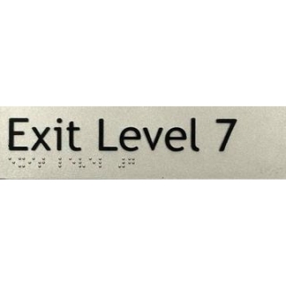 Exit Level Braille Sign - Silver