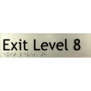 Exit Level Braille Sign - Silver