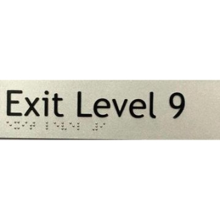 Exit Level Braille Sign - Silver