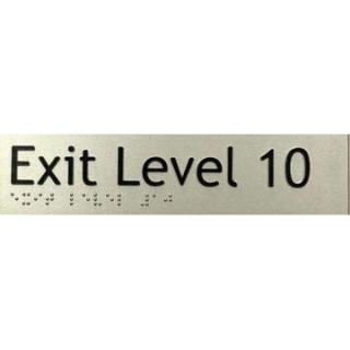 Exit Level Braille Sign - Silver