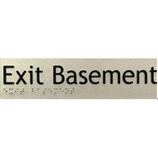 Exit Level Braille Sign - Silver