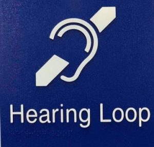 Hearing Loop Braille Sign - Blue