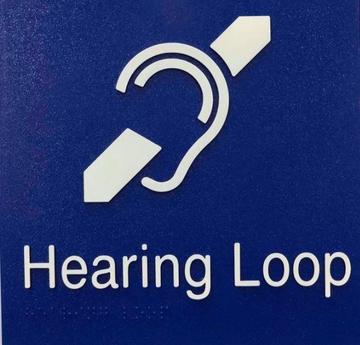 Hearing Loop Braille Sign - Blue