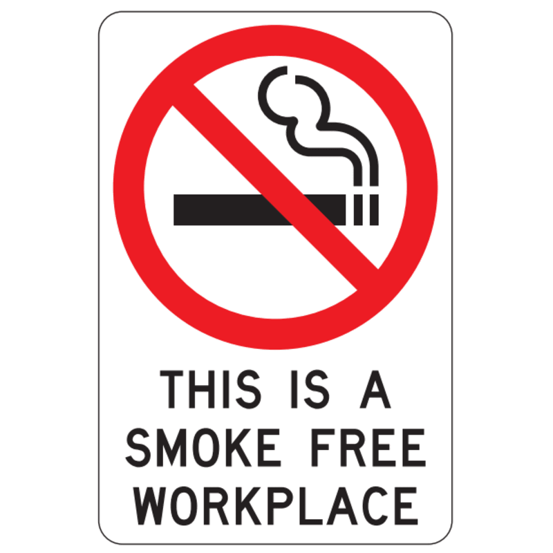 Prohibitory safety signs displaying no-entry and no-smoking symbols in an industrial or public safety setting