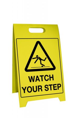 Watch Your Step – Plastic A-Frame