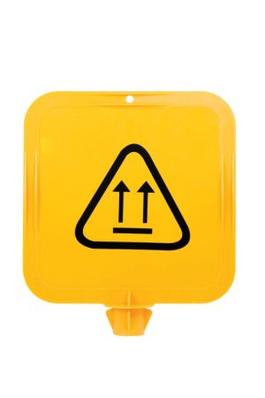 Lock-in Sign Frame Workers Above Pictogram