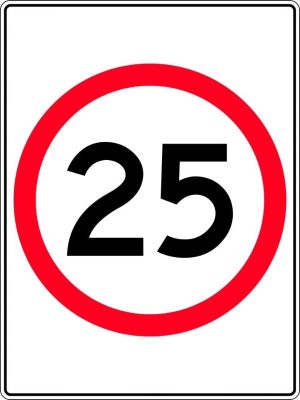25km Speed Limit Sign