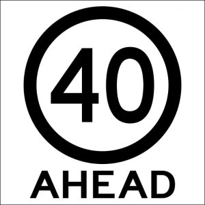 40km Ahead Sign