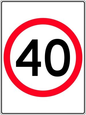 40km Speed Limit Sign