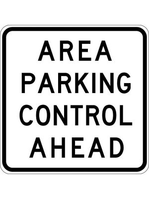 Area Parking Control Ahead Sign