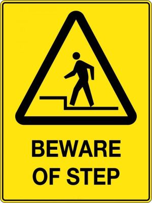 Beware of Step Sign