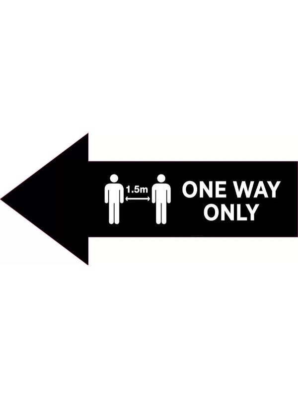 Black Left Arrow – One Way Only Covid-19 | Australia