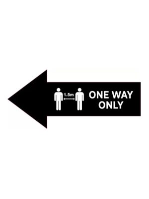Black Left Arrow – One Way Only Covid-19