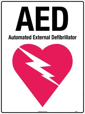 (Black,Red/White) AED with Symbol