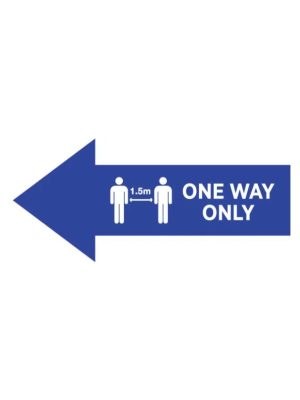 Blue Left Arrow – One Way Only Covid-19