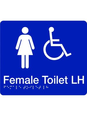 Braille – Female Accessible Toilet (Left Hand)