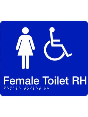 Braille – Female Accessible Toilet (Right Hand)