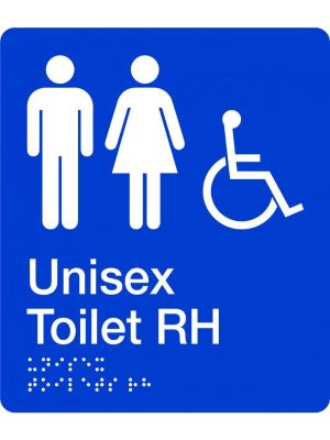 Braille – Unisex Accessible Toilets (Right Hand)