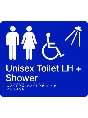 Braille – Unisex Accessible Toilet and Shower (Left Hand)