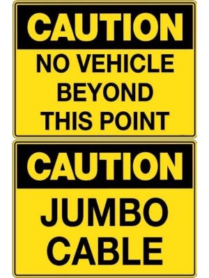 Caution Jumbo Cable Sign | Mining Electrical Safety Sign | Civil Products WA