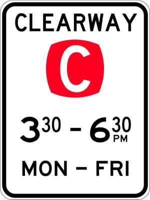 Clearway (Single Period) Sign