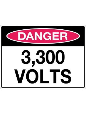 Danger 3300 Volts Sign