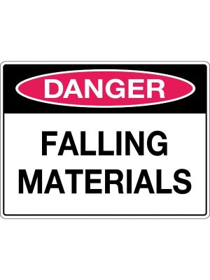 Danger Falling Materials Sign