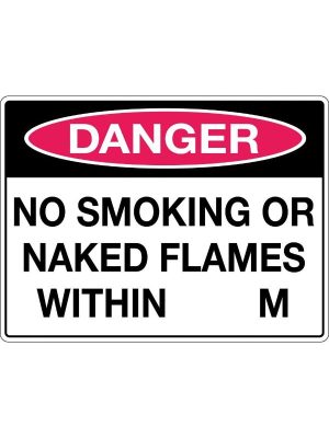 Danger No Smoking Or Naked Flames Within .. M Sign