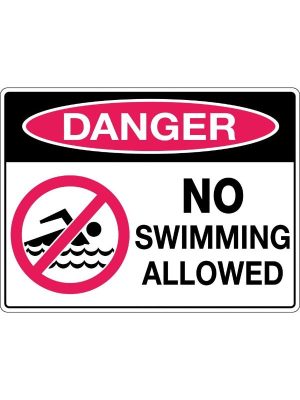 Danger No Swimming Allowed Sign (Pictogram) | Civil Products WA