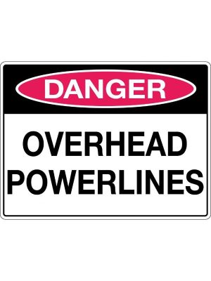 Danger Overhead Powerlines Sign