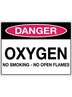 Danger Oxygen No Smoking No Open Flames Sign