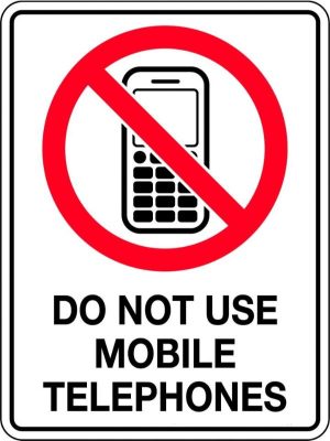 Prohibition Sign – Do Not Use Mobile Telephones