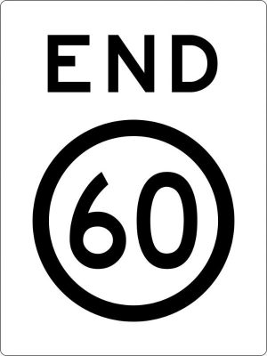 End 60km Sign