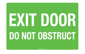 Exit Door Do Not Obstruct Sign