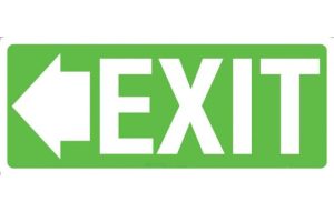Exit with left arrow Sign