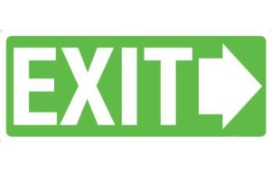 Exit (with right arrow) Sign