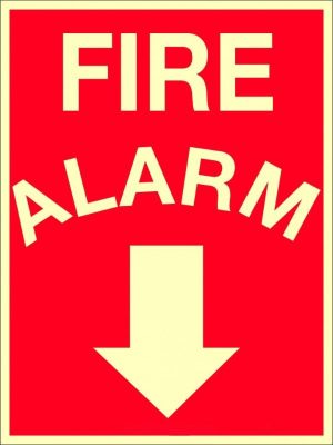 Fire Alarm Sign (Arrow Down) | Fire Safety Signage | Civil Products WA