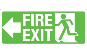 Fire Exit with Arrow Left SIgn