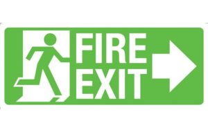 Fire Exit with Arrow Right Sign