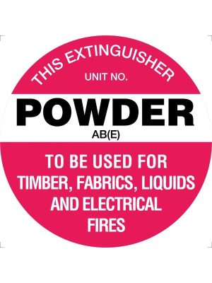 Fire Extinguisher Marker – Powder AB(E) (White)